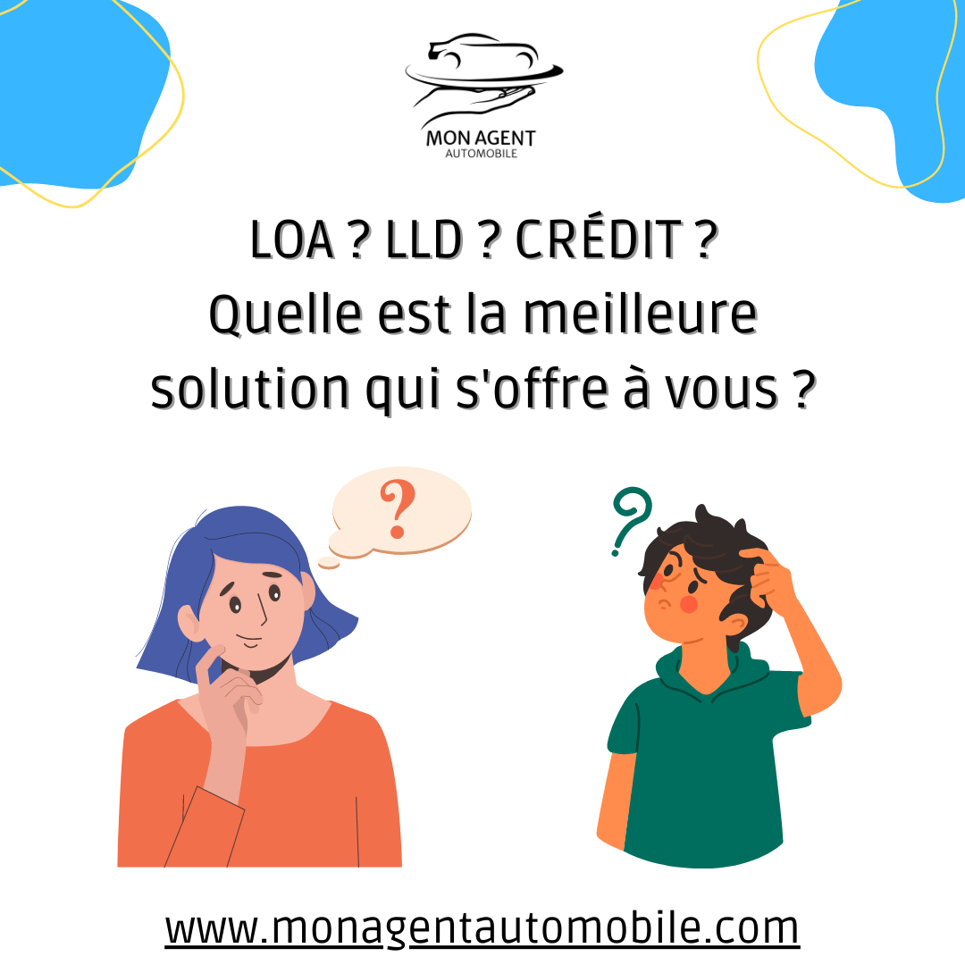 Comparaison entre LOA, LLD et crédit pour le financement automobile avec Mon Agent Automobile à Bordeaux.