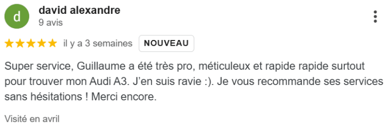 Importation Audi des pays bas : avis client.